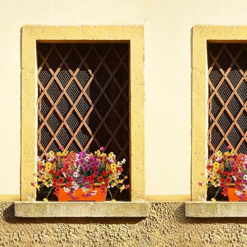 14 حزمة من الزهور الصناعية للديكور في الهواء الطلق، زهور وهمية متعددة الألوان ونباتات بلاستيكية بنفسجية صناعية مقاومة للأشعة فوق البنفسجية للربيع والصيف والحديقة ونافذة صندوق المكتب وطاولة المطبخ وديكور المنزل in Kuwait