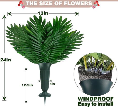 زهور القبر ليوم الذكرى، باقة زهور المقبرة الوردية الربيعية مع مزهرية لتزيين شاهد القبر/القبر، سهلة التركيب وثابتة الألوان in Kuwait