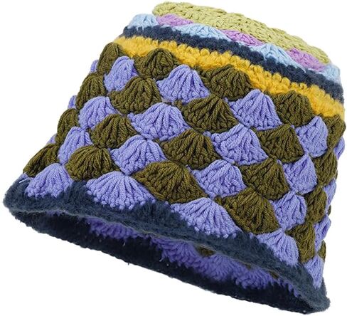 Crochet Bucket Hat for Women Handmade Knit Hats Fashion Crochet Hats Knit Bucket Hats for Women in Kuwait