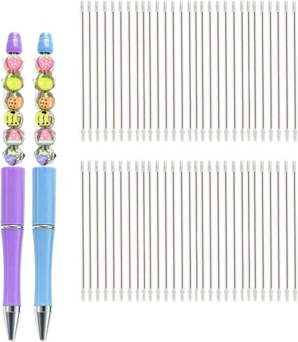 60 قطعة من قضيب القلم والمجوهرات القابل للخرز، قضيب معدني فارغ DIY، قضيب خرز من الفولاذ المقاوم للصدأ مقاوم للصدأ، قضيب قلم بديل للخرز لإصلاح الحرف 4.61 بوصة in Kuwait