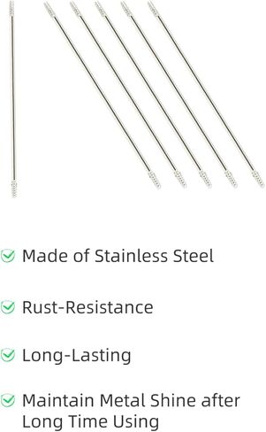 60 قطعة من قضيب القلم والمجوهرات القابل للخرز، قضيب معدني فارغ DIY، قضيب خرز من الفولاذ المقاوم للصدأ مقاوم للصدأ، قضيب قلم بديل للخرز لإصلاح الحرف 4.61 بوصة in Kuwait