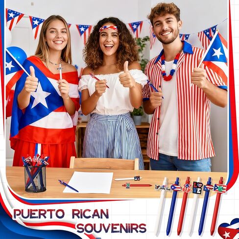 12pcs Puerto Rico Souvenir Pens,Puerto Rico Ballpoint Pens for Pr Flags Patriotic Party Gifts Anniversary Veterans Day Party Favor Birthday Back to School Reward Office Home Use in Saudi Arabia