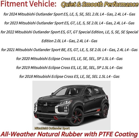 Rear Wiper Blade Arm Set for Mitsubishi Outlander Sport 2021-2024 Eclipse Cross 2018 2019 2020 Exact Fit ES LE SE SEL SP GT S trims Rear Back Windshield Wiper Blade OEM Replacement in Kuwait