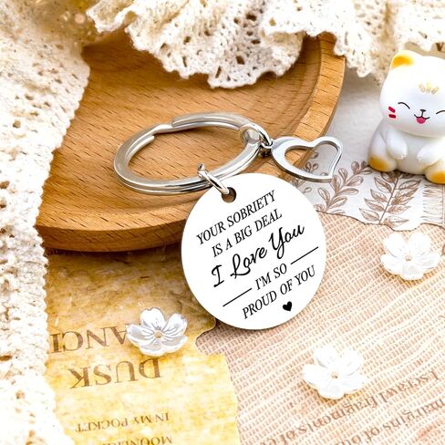 Sobriety Gifts for Men Women Proud of You Gifts Inspirational Keychain 1 Year Sober Gift Ideas for Friend Anniversary Aa Na Recovery Sobriety Keychain I’m So Proud of You in Kuwait