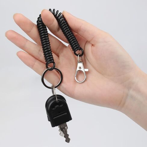 16Pcs Spiral Retractable Spring Coil Keychain, Colorful Coiled Lanyard with Keyring Lobster Clasp, Theftproof Anti-lost Stretch Cord Safety Key Ring for Keys Wallet Cellphone(8 Colors) in Saudi Arabia