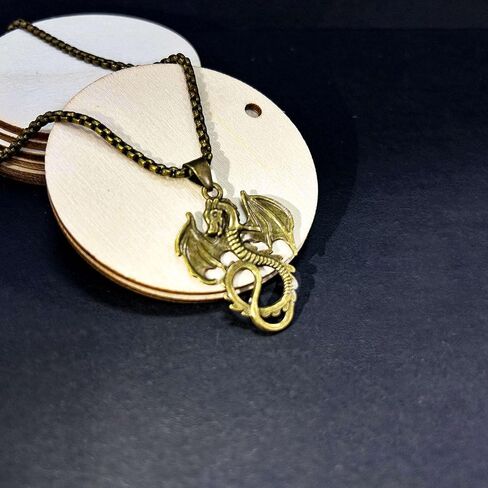 Mal Descendants Necklace Dragon Jewelry Accessories Maleficent the Chain is 24 Inches Bronze Color Descendants Jewelry Necklace in Saudi Arabia