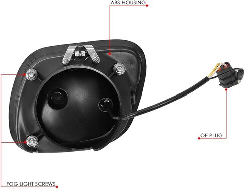 Auto Dynasty LED Projector Halo Ring DRL Front Bumper Driving Fog Light Lamps with Wiring Harness Compatible with Freightliner Cascadia 2008-2017, Driver and Passenger Side, Chrome Housing in Saudi Arabia