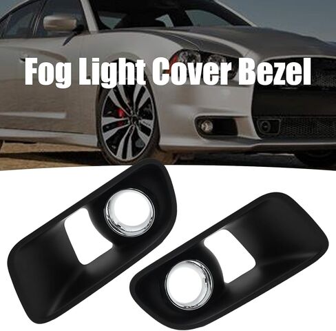 2Pcs 68072020AA Fog Light Cover Bezel Replacement for Dodge Charger SRT8 2012-2014, Replaces 68072021AA, CH1038153, CH1039153 in Kuwait