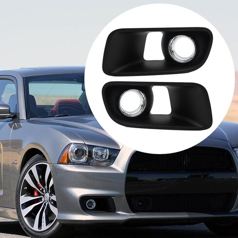 2Pcs 68072020AA Fog Light Cover Bezel Replacement for Dodge Charger SRT8 2012-2014, Replaces 68072021AA, CH1038153, CH1039153 in Kuwait