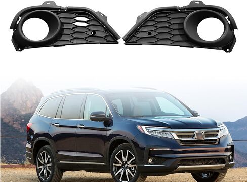 Fog Light Trim Set Compatible with 2019-2022 Honda Pilot - Replace OEM 71102TG7A60 71107TG7A60/HO1039142, HO1038142 - Front Driver LH Passenger RH Side Black Finish in Saudi Arabia