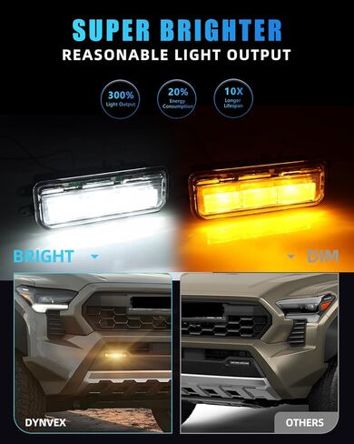 LED Fog Lights for Tacoma 2024 2025 & Tundra 2022 2023 2024, Clear Lens Switchback Amber Turn Signal Light & White DRL, Front Bumper Driving Lamp w/Switches & Harnesses 812100C050 812200C040 in Kuwait