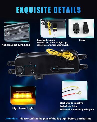 LED Fog Lights for Tacoma 2024 2025 & Tundra 2022 2023 2024, Clear Lens Switchback Amber Turn Signal Light & White DRL, Front Bumper Driving Lamp w/Switches & Harnesses 812100C050 812200C040 in Kuwait