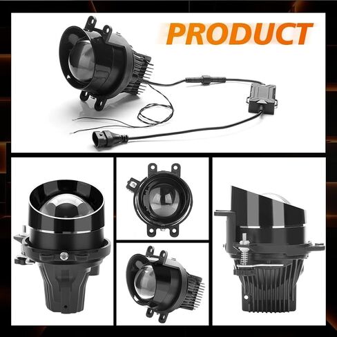 2pcs 3 Inch Bi-LED Projector Fog Lights Kit For Lexus LX570 2008-2013, 20000LM Super Bright Fog Driving Lamps with 3 Colors (6000K/4500K/3000K), High/Low Beam Laser Lens, Easy to Install. in Kuwait