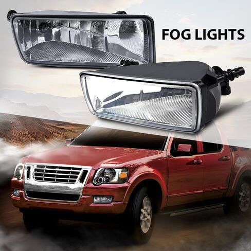 ANDPLAY Front Bumper Fog Lights Compatible with Ford Explorer 2006 2007 2008 2009 2010/ Explorer Sport Trac 2008-2010 Pair Driver and Passenger Side Driving Fog Lamp Accessories Clear Lens in Kuwait