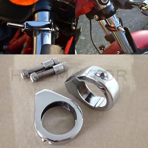 Compatible withk Clamp Turn Signal Clamps Compatible with H-D Softail Mount Bracket 39mm Compatible withk Chrome in Kuwait