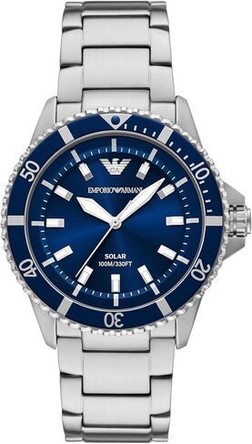 Emporio Men's World Explorer Solar-Powered Three-Hand Stainless Steel Watch (Model: AR11697) in Saudi Arabia