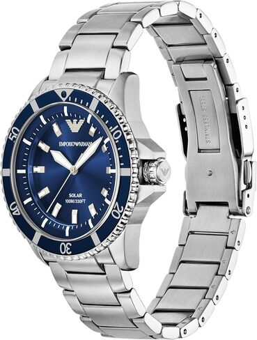 Emporio Men's World Explorer Solar-Powered Three-Hand Stainless Steel Watch (Model: AR11697) in Saudi Arabia