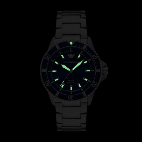 Emporio Men's World Explorer Solar-Powered Three-Hand Stainless Steel Watch (Model: AR11697) in Saudi Arabia