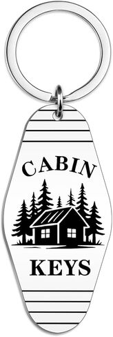 Cabin Keychain Gifts for Men Women House Warming Gifts Rustic House New Home for Men Women New House Gift Ideas for Cabin Lovers Owners Cottage County Home Keychain for Family Son Daughter Friend in Kuwait