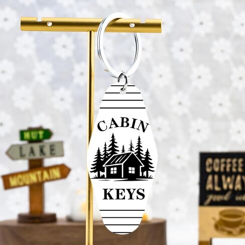 Cabin Keychain Gifts for Men Women House Warming Gifts Rustic House New Home for Men Women New House Gift Ideas for Cabin Lovers Owners Cottage County Home Keychain for Family Son Daughter Friend in Kuwait