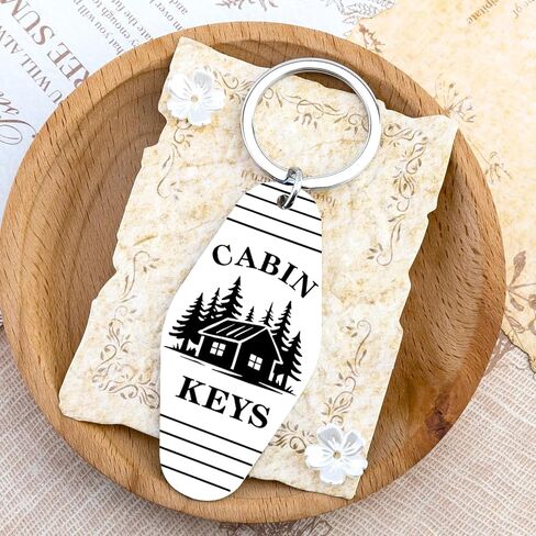 Cabin Keychain Gifts for Men Women House Warming Gifts Rustic House New Home for Men Women New House Gift Ideas for Cabin Lovers Owners Cottage County Home Keychain for Family Son Daughter Friend in Kuwait