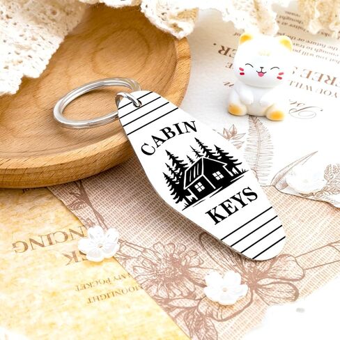 Cabin Keychain Gifts for Men Women House Warming Gifts Rustic House New Home for Men Women New House Gift Ideas for Cabin Lovers Owners Cottage County Home Keychain for Family Son Daughter Friend in Kuwait