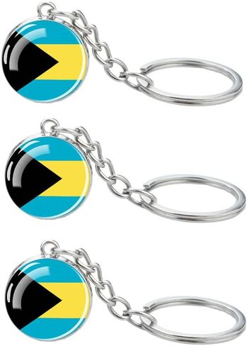 3 Pcs Bahamas Flag Key Chain,Cool Keychain for Car Keys, Stainless Steel Keyrings & Keychains,Used for Home Decoration, Jewelry Hanging Decorations. in Saudi Arabia