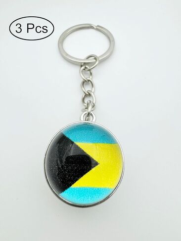 3 Pcs Bahamas Flag Key Chain,Cool Keychain for Car Keys, Stainless Steel Keyrings & Keychains,Used for Home Decoration, Jewelry Hanging Decorations. in Saudi Arabia