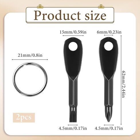 2 Pcs 4-in-1 Keychain Screwdriver Set, Multi-functional Cool Gadgets Tools with Cross Recess and Slotted, Screwdriver Keychain Pocket Repair Tool, Small Gift for Men Husband Dad Boyfriend in Kuwait