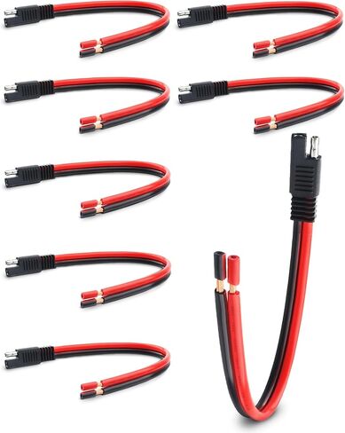 8 حزمة 10AWG SAE موصل تمديد كابل، 1FT 2 دبوس سريع قطع الأسلاك تسخير، SAE المكونات واحدة للوحة للطاقة الشمسية دراجة نارية RV جرار سيارة شاحن البطارية in Kuwait