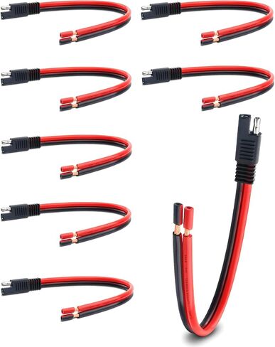 8 حزمة 10AWG SAE موصل تمديد كابل، 1FT 2 دبوس سريع قطع الأسلاك تسخير، SAE المكونات واحدة للوحة للطاقة الشمسية دراجة نارية RV جرار سيارة شاحن البطارية in Kuwait