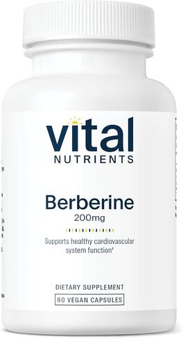 Vital Nutrients Berberine | Supports Healthy Bowel Function and Normal Triglyceride Levels | Vegan Supplement | Gluten, Dairy and Soy Free | 200 mg | 60 Capsules in Kuwait