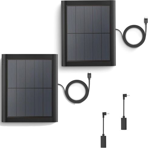 2 Pack Ring Solar Panel(2nd Generation), 5W Solar Panel Charger with Mount for Stick Up Camera & Pro, Spotlight Plus & Pro,Black,12FT/4M Long Cable with USB-C to Ring Barrel Plug Adapter 。 in Saudi Arabia