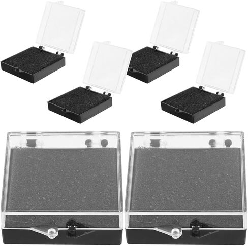 VILLCASE 6pcs Small Acrylic Jewelry Box with Lid, Clear Enamel Pin Display Case, Dustproof Pin Collection Display Box, Storage Case Holder for Rings, Badges, Medals, Small Items in Saudi Arabia