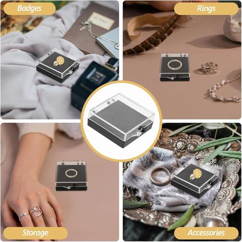 VILLCASE 6pcs Small Acrylic Jewelry Box with Lid, Clear Enamel Pin Display Case, Dustproof Pin Collection Display Box, Storage Case Holder for Rings, Badges, Medals, Small Items in Saudi Arabia