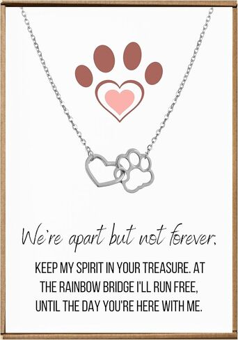 VIY Personal Card Dog memorial necklace, Dog memorial gifts, Rainbow bridge cat memorial gifts, Paw necklace, Loss of cat sympathy gift in Kuwait