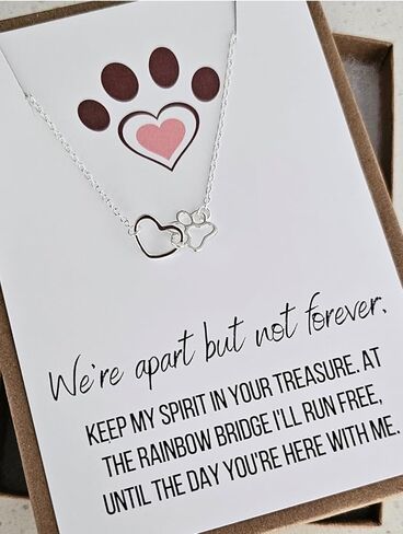 VIY Personal Card Dog memorial necklace, Dog memorial gifts, Rainbow bridge cat memorial gifts, Paw necklace, Loss of cat sympathy gift in Kuwait