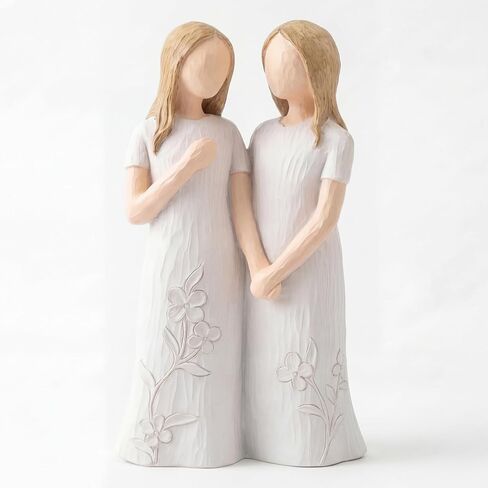 Sister Birthday Gifts from Sister, Friend Gifts for Women, Thank You Gifts for Sisters, Friendship Sympathy Gifts, Two Sisters Sculpted Hand-Painted Figurine Statue in Saudi Arabia