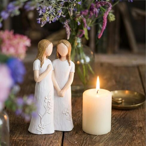 Sister Birthday Gifts from Sister, Friend Gifts for Women, Thank You Gifts for Sisters, Friendship Sympathy Gifts, Two Sisters Sculpted Hand-Painted Figurine Statue in Saudi Arabia