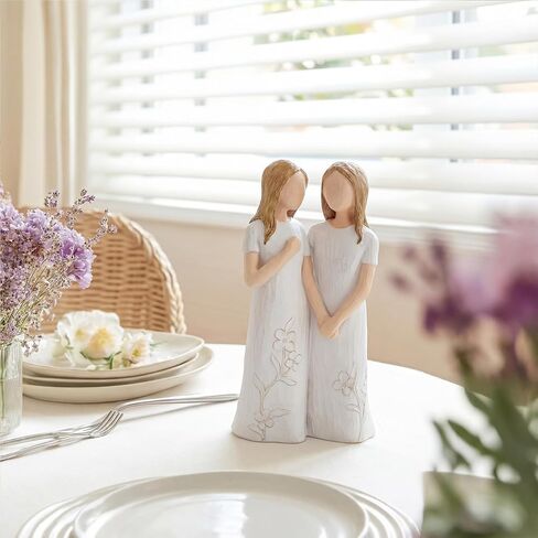 Sister Birthday Gifts from Sister, Friend Gifts for Women, Thank You Gifts for Sisters, Friendship Sympathy Gifts, Two Sisters Sculpted Hand-Painted Figurine Statue in Saudi Arabia