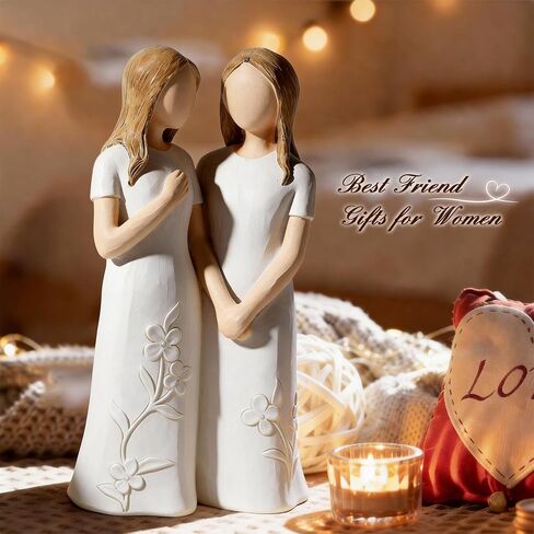 Sister Birthday Gifts from Sister, Friend Gifts for Women, Thank You Gifts for Sisters, Friendship Sympathy Gifts, Two Sisters Sculpted Hand-Painted Figurine Statue in Saudi Arabia
