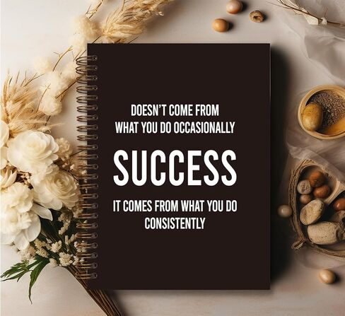 Inspirational Quotes Black College Ruled Spiral Notebook,Inspirational Spiral Bound Notebook,5.5×8.3 Journal with 164 Lined Pages,College School Supplies in Saudi Arabia