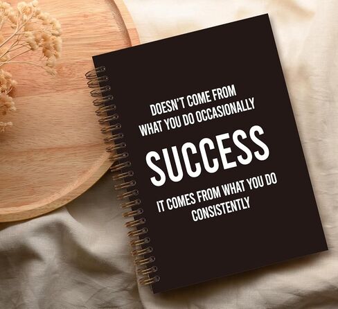 Inspirational Quotes Black College Ruled Spiral Notebook,Inspirational Spiral Bound Notebook,5.5×8.3 Journal with 164 Lined Pages,College School Supplies in Saudi Arabia