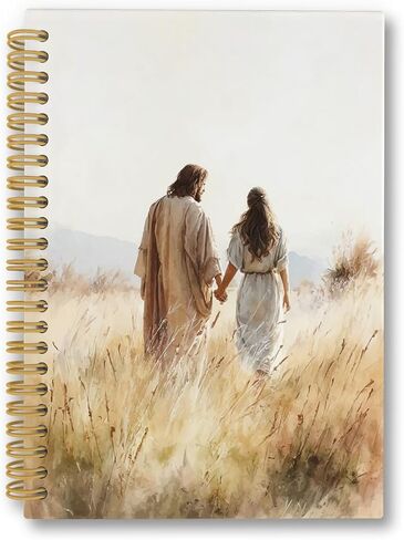 Jesus Walking With A Woman Spiral Notebook, Christian Gifts for Women Journaling Notebooks, Jesus Christ College Ruled Spiral Notebook for School Office Supplies, 5.5x8.3inch in Saudi Arabia