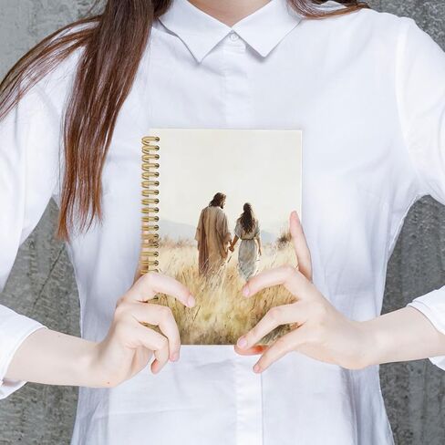 Jesus Walking With A Woman Spiral Notebook, Christian Gifts for Women Journaling Notebooks, Jesus Christ College Ruled Spiral Notebook for School Office Supplies, 5.5x8.3inch in Saudi Arabia