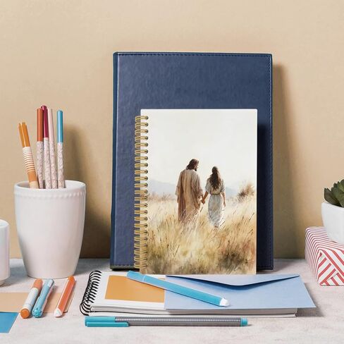 Jesus Walking With A Woman Spiral Notebook, Christian Gifts for Women Journaling Notebooks, Jesus Christ College Ruled Spiral Notebook for School Office Supplies, 5.5x8.3inch in Saudi Arabia