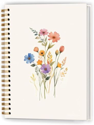 Maximalist Floral Notebook, Eclectic Mountain Landscape Scenery Journal for School Office Supplies, Colourful Wildflower Nature Hardcover Spiral Notebooks, 5.5x8.3 Inch in Saudi Arabia