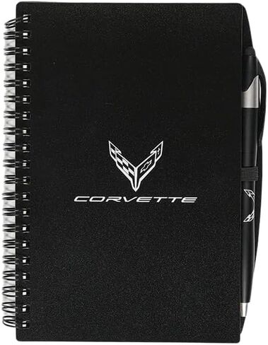 دفتر يوميات/دفتر ملاحظات SR1 Performance C8 Corvette Spiral Bound مع قلم ستايلس تويست: أسود in Saudi Arabia