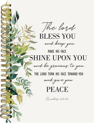 Christian Notebook Journal, Christian Gifts for Women Men, Numbers 6:24-26 Bible Verse Notebooks for Work, Prayer Religious Botanical Hardcover Spiral Notebook Journal 5.5x8.3 in Kuwait