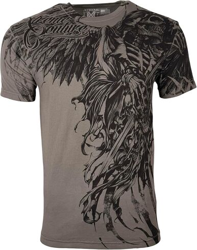 تي شيرت Xtreme Couture من Affliction للرجال، تصميم جرافيكي مع جمجمة ونسر in Kuwait